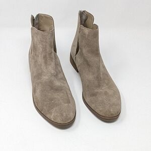 Steve Madden Yaal Tan Suede Leather Back Zip Ankle Booties Shoes Womens 7.5 M